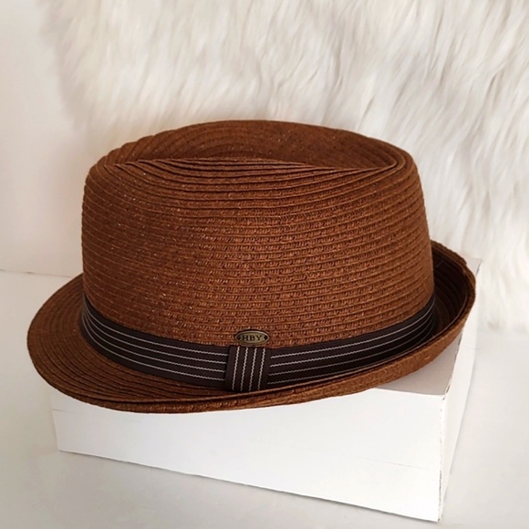 HBY Miami 100% Paper Straw Fedora Hat/ Size L - Picture 3 of 8